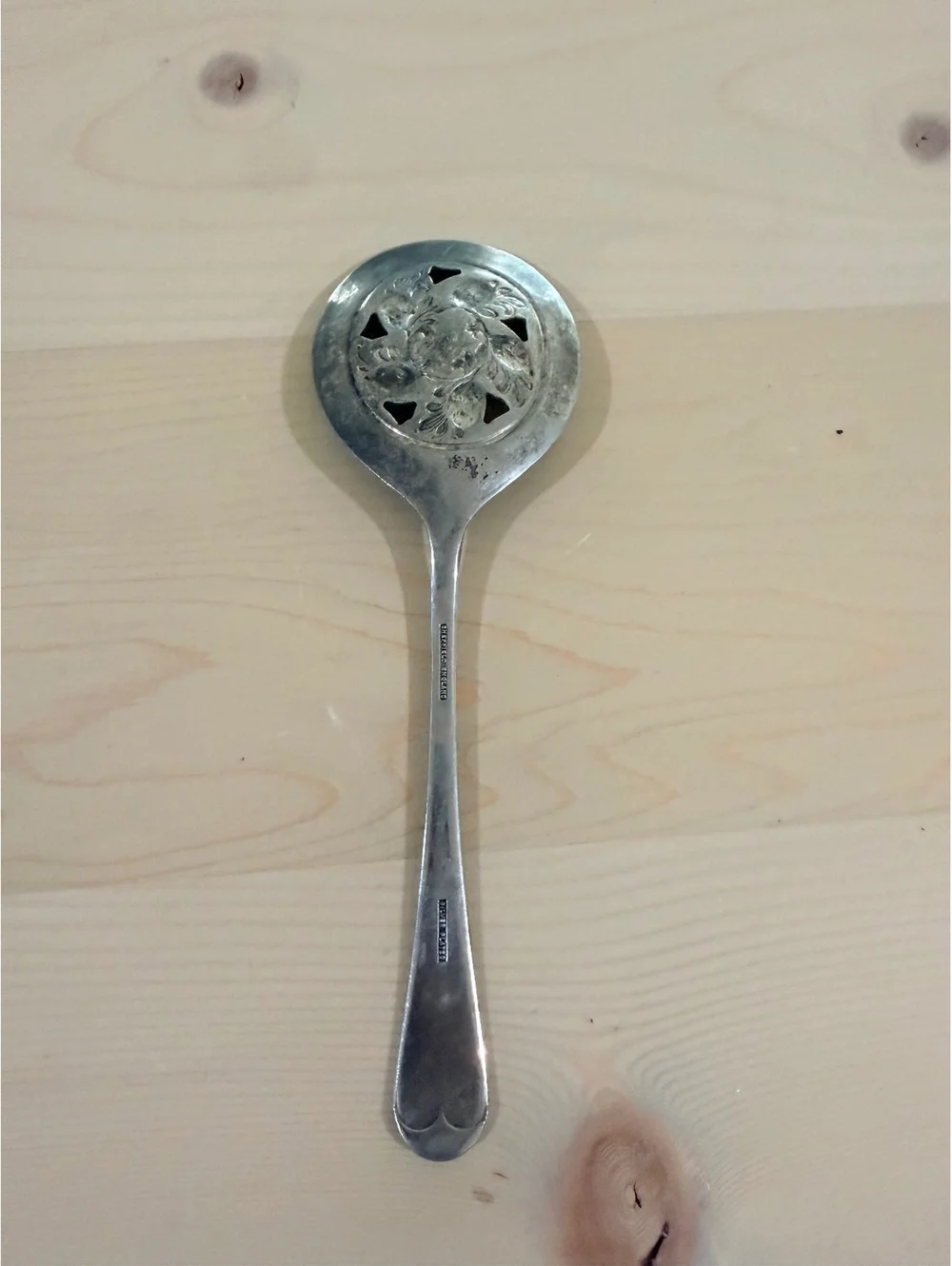 Vintage Silver Plated Sheffield England Decorative Serving Spoon